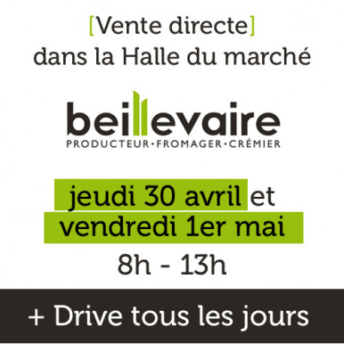 Beillevaire vente directe dans la halle