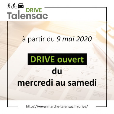 Modification des jours d'ouverture du DRIVE