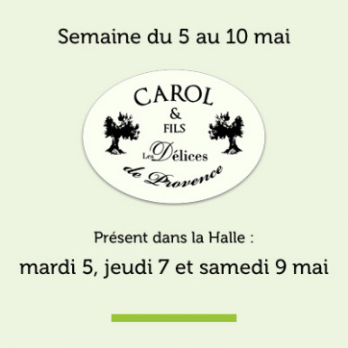 Carol dans la halle du marché cette semaine